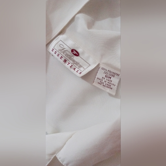 Vtg Worthington Essentials white short sleeve button up blouse size 16M - Picture 4 of 6